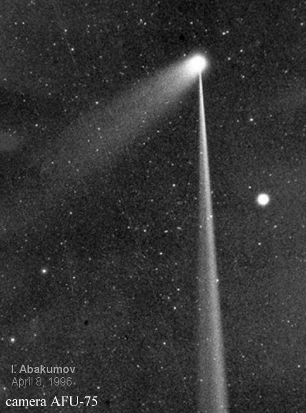 Comet Hyakutake with laser beam / SLRS Riga /